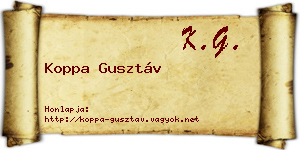 Koppa Gusztáv névjegykártya