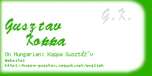 gusztav koppa business card